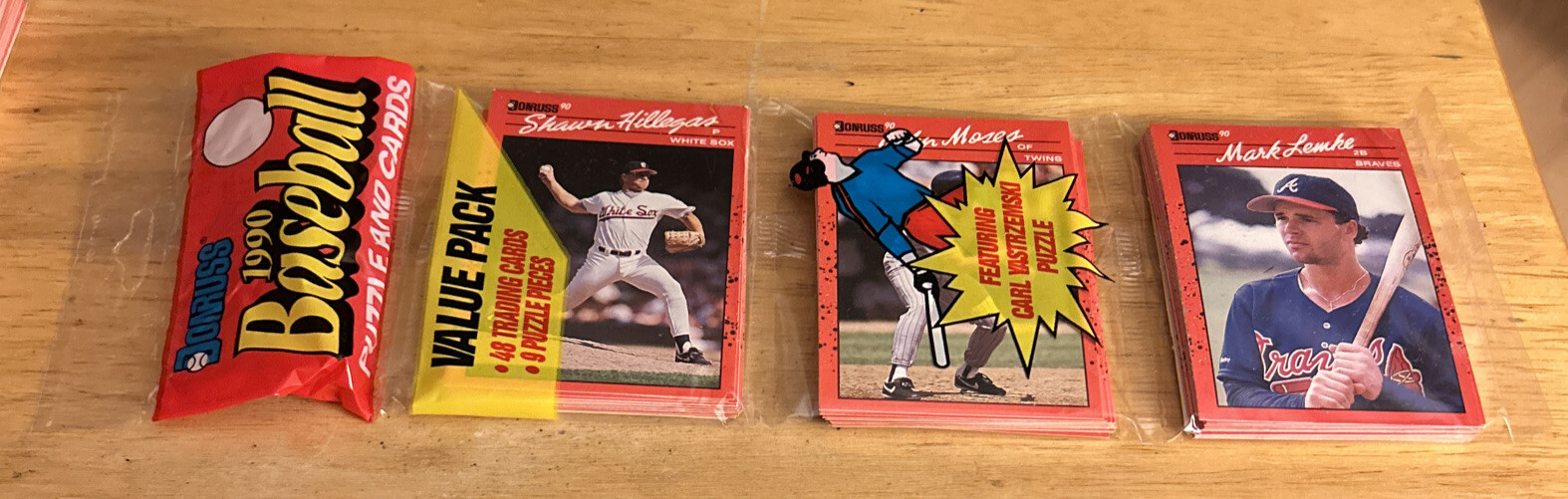 1990 Shawn Hillegas White Sox John Moses Twins Mark Lemke Braves Error Pack?