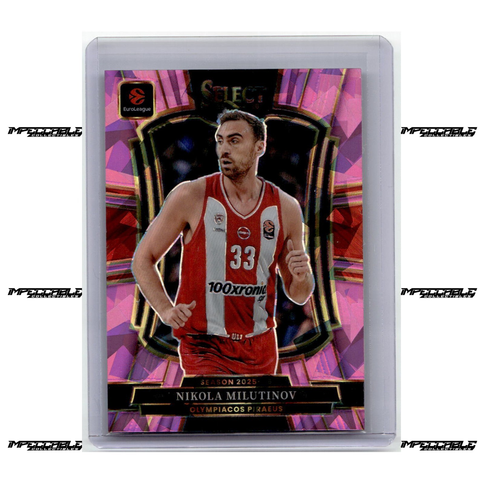 2025-26 Panini Select EuroLeague – Pink Ice Prizm #178 Nikola Milutinov /25