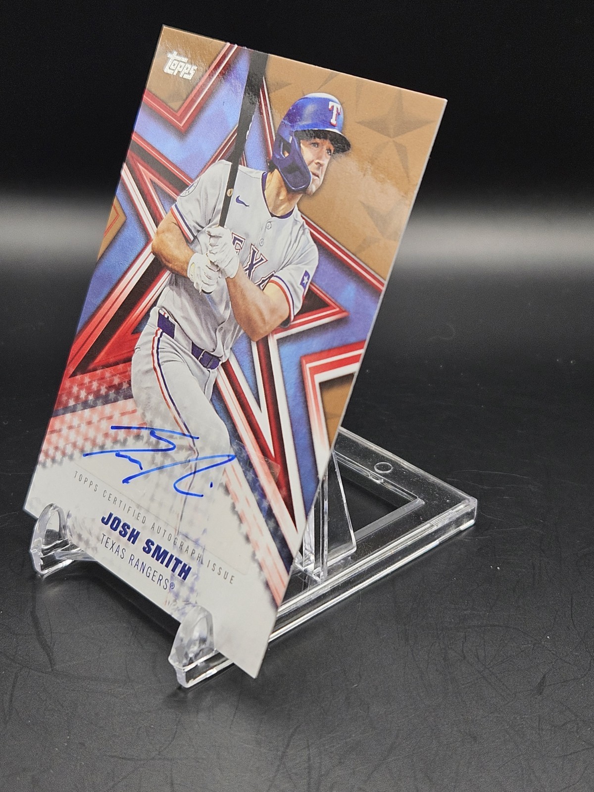 2026 Topps Series 1 Josh Smith Gold 37/50 Auto SSP #BSA-JS Rangers