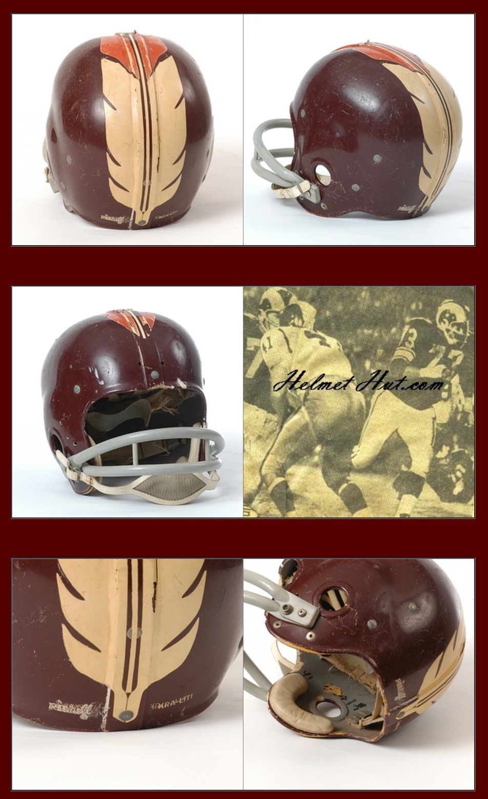 1958-1964 Washington Redskins Vending Machine Decals & Football Gumball Helmets
