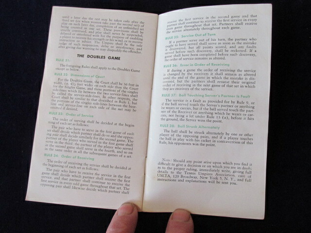 Vtg Ashaway Official Lawn Tennis Rules Book Thurber Tennis Shop Evansville IN A1