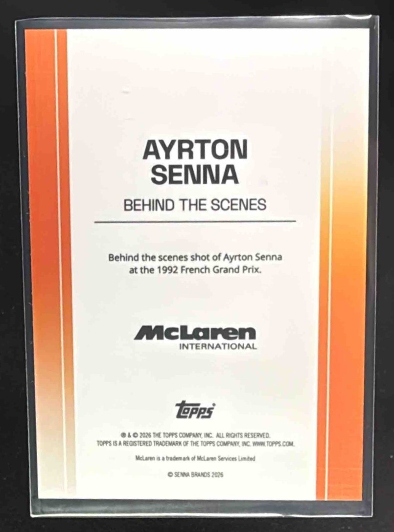 2025 Topps Mclaren Racing Ayrton Senna Behind the Scenes Pit Wall
