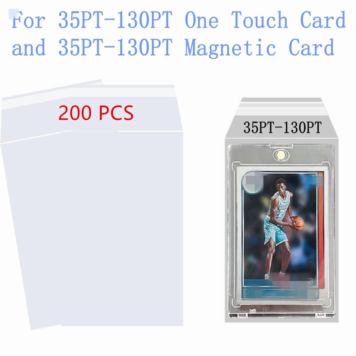 200pcs Resealable Team Bags for One Touch Card Holders 35pt-130pt, Fit Sleeve…
