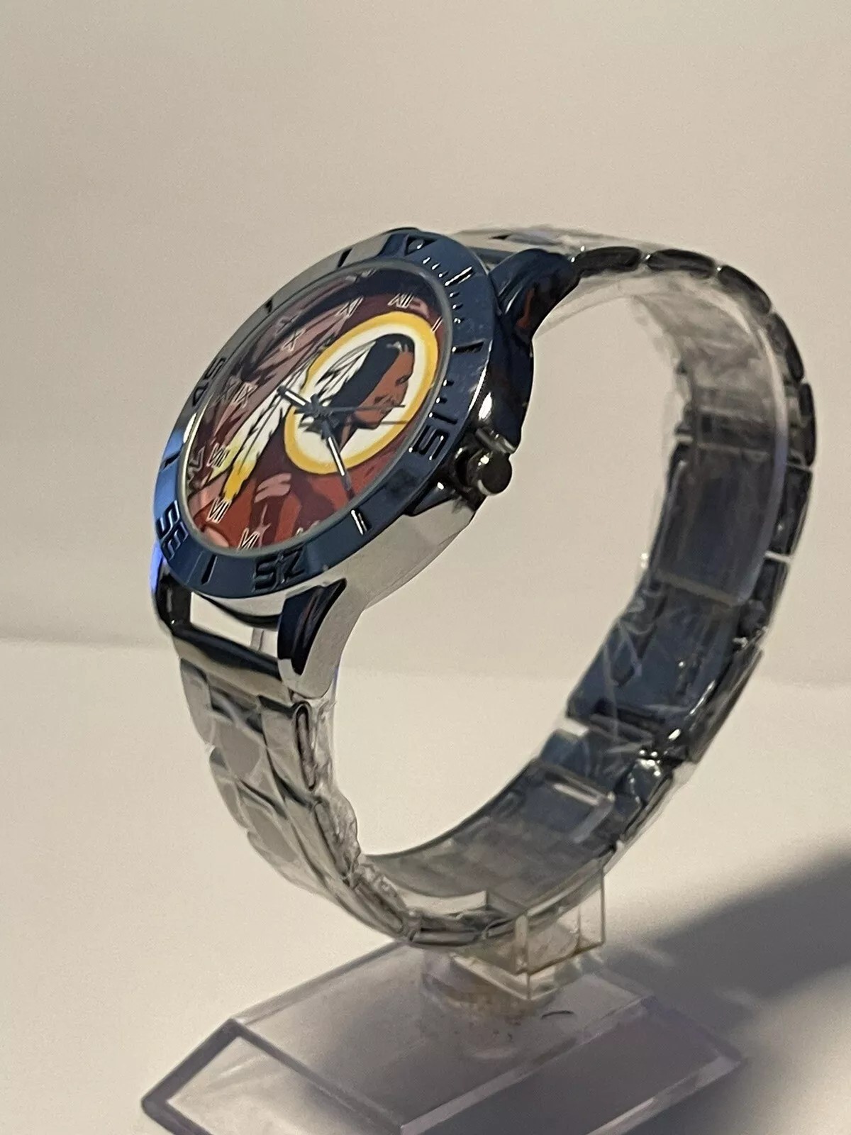 Washington Redskins NFL Team Logo Men’s Stainless-Steel Silver Watch NEW