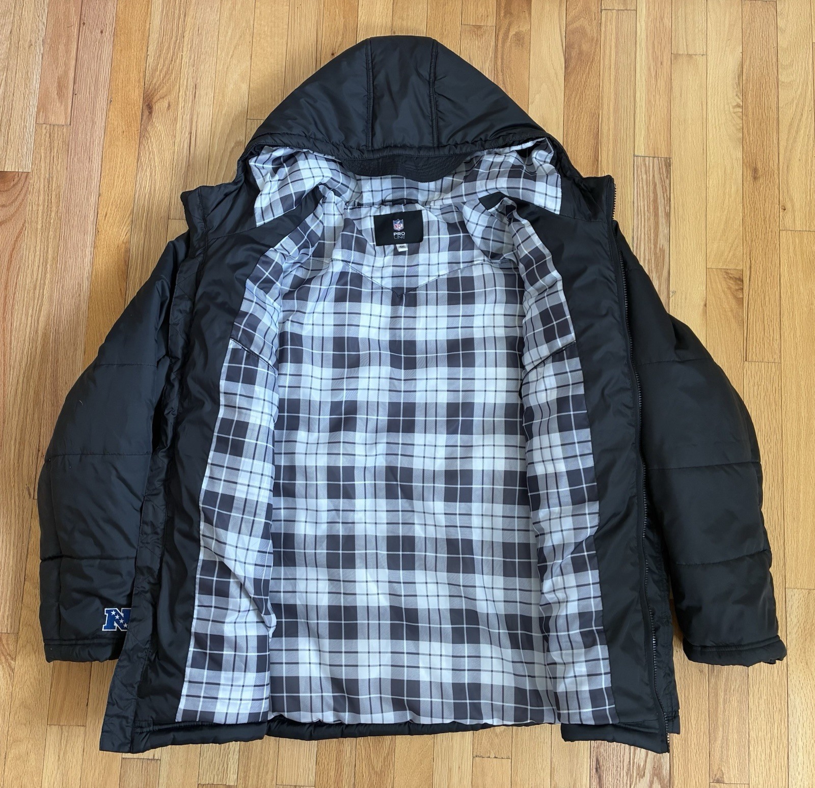 Chicago Bears NFL Pro Line Puffer Jacket Plaid Inside Winter Coat Men’s Size 4XL