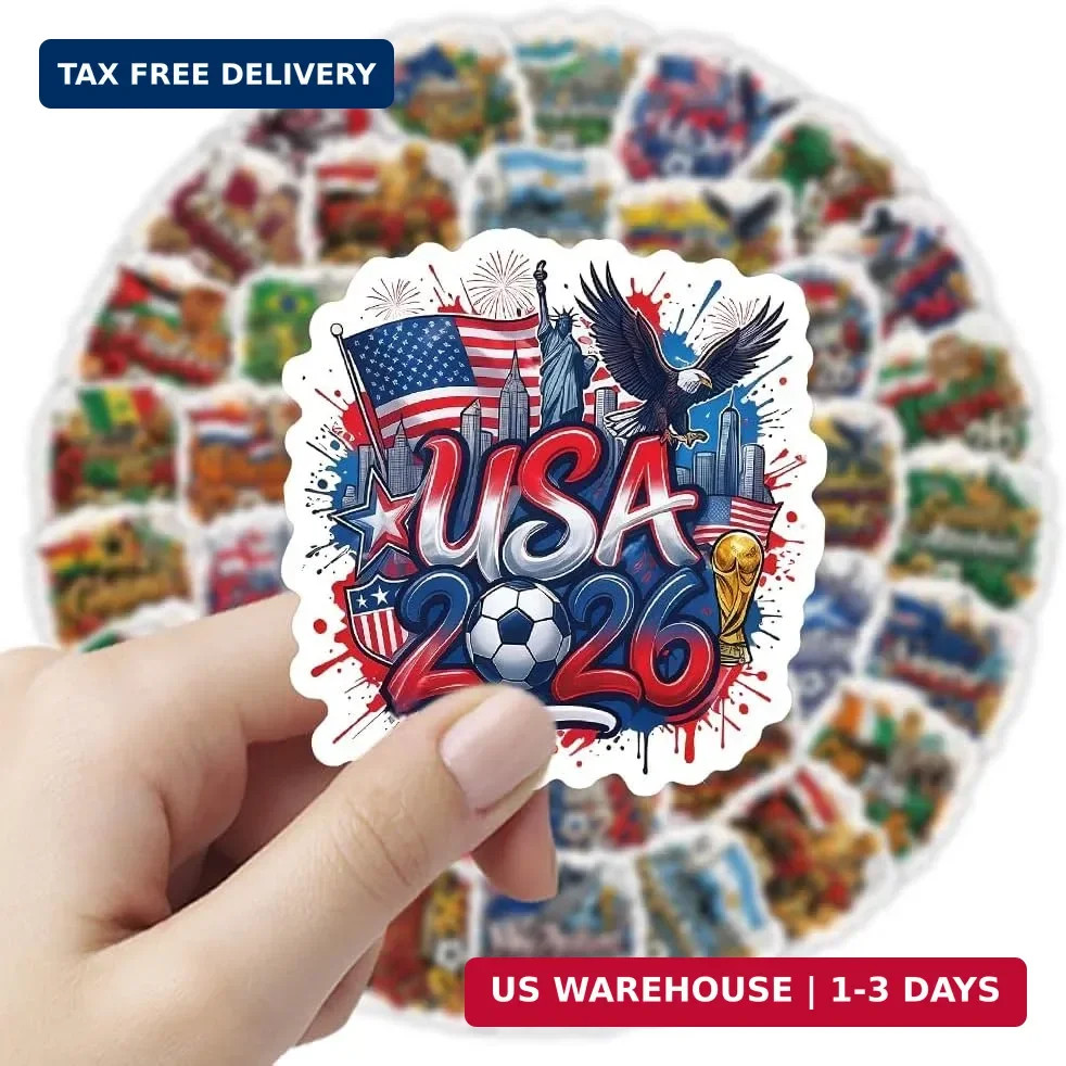 40PCS World Cup Football Soccer Stickers, 2026 National Team Flag Country Sticke