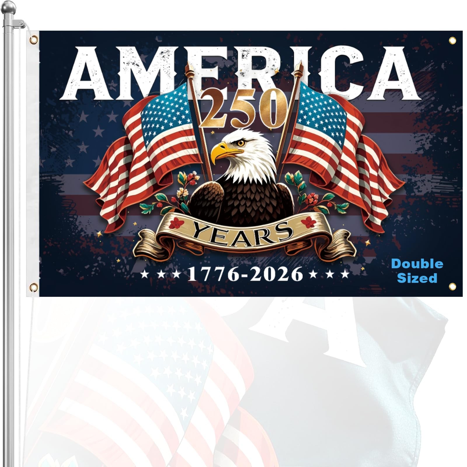 American 250th Anniversary Flag-3×5 FT Double-Sided 3-Ply 250 3×5 FT, Blue