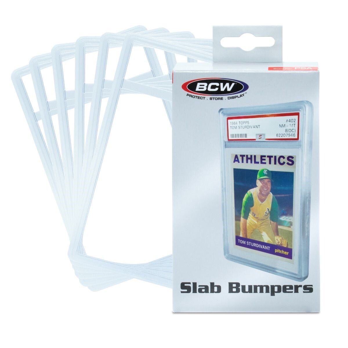 BCW Graded Card Bumper For PSA Certified Slab 6 Silicone Egde Protection Clear