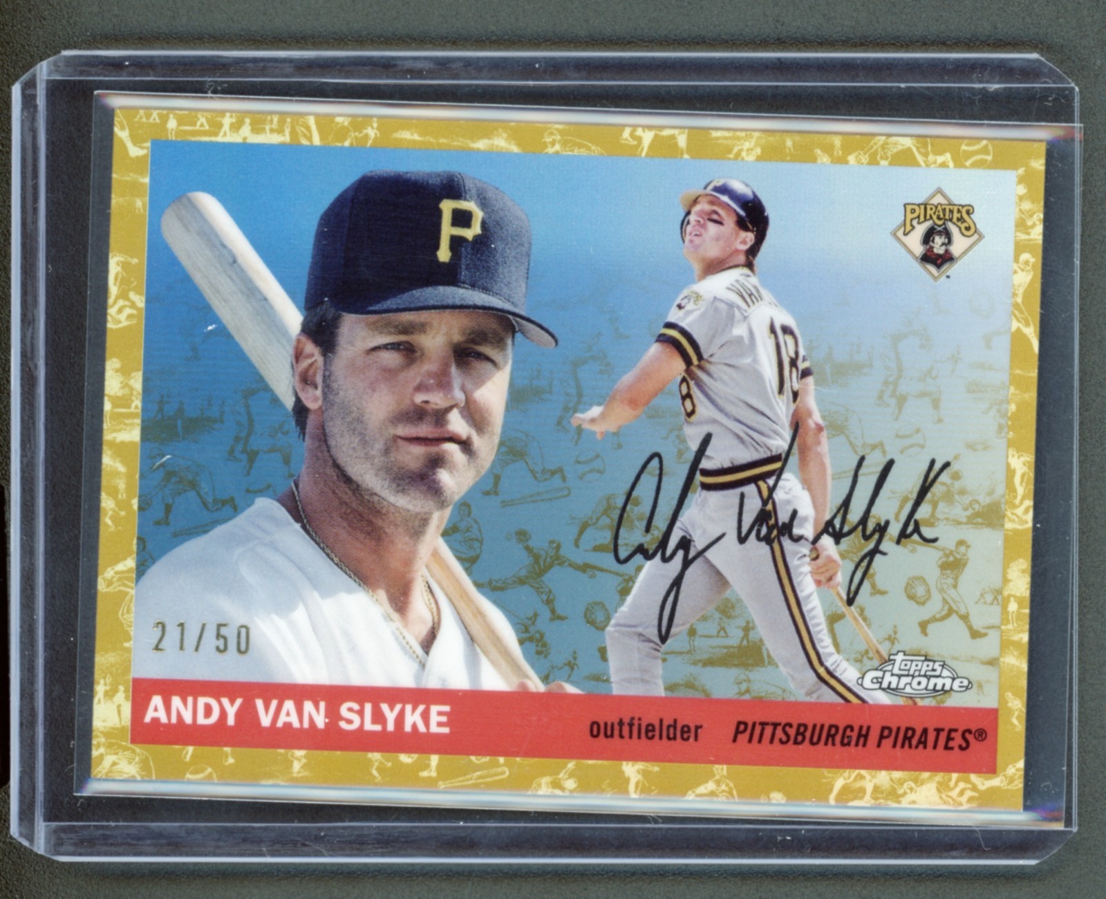 2025 Topps Chrome Platinum Anniversary Andy Van Slyke Gold Toile Refractor /50