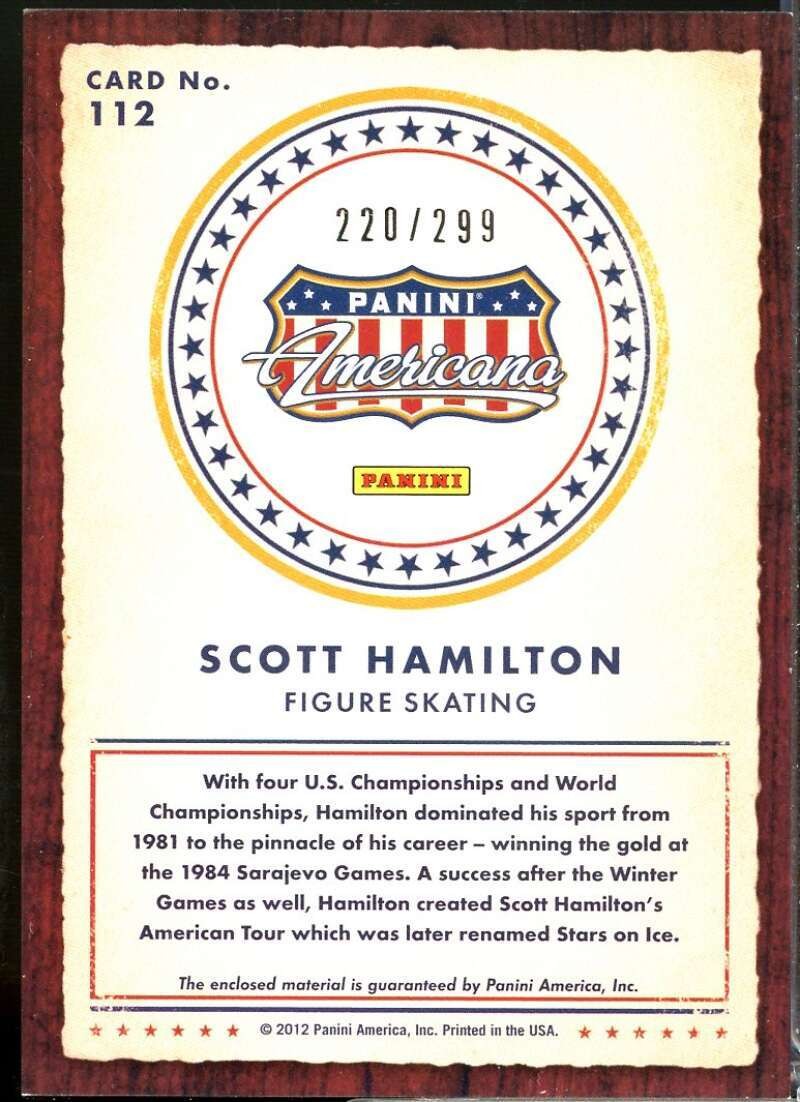 Scott Hamilton Card 2012 Americana Heroes and Legends Color Materials /299 #112