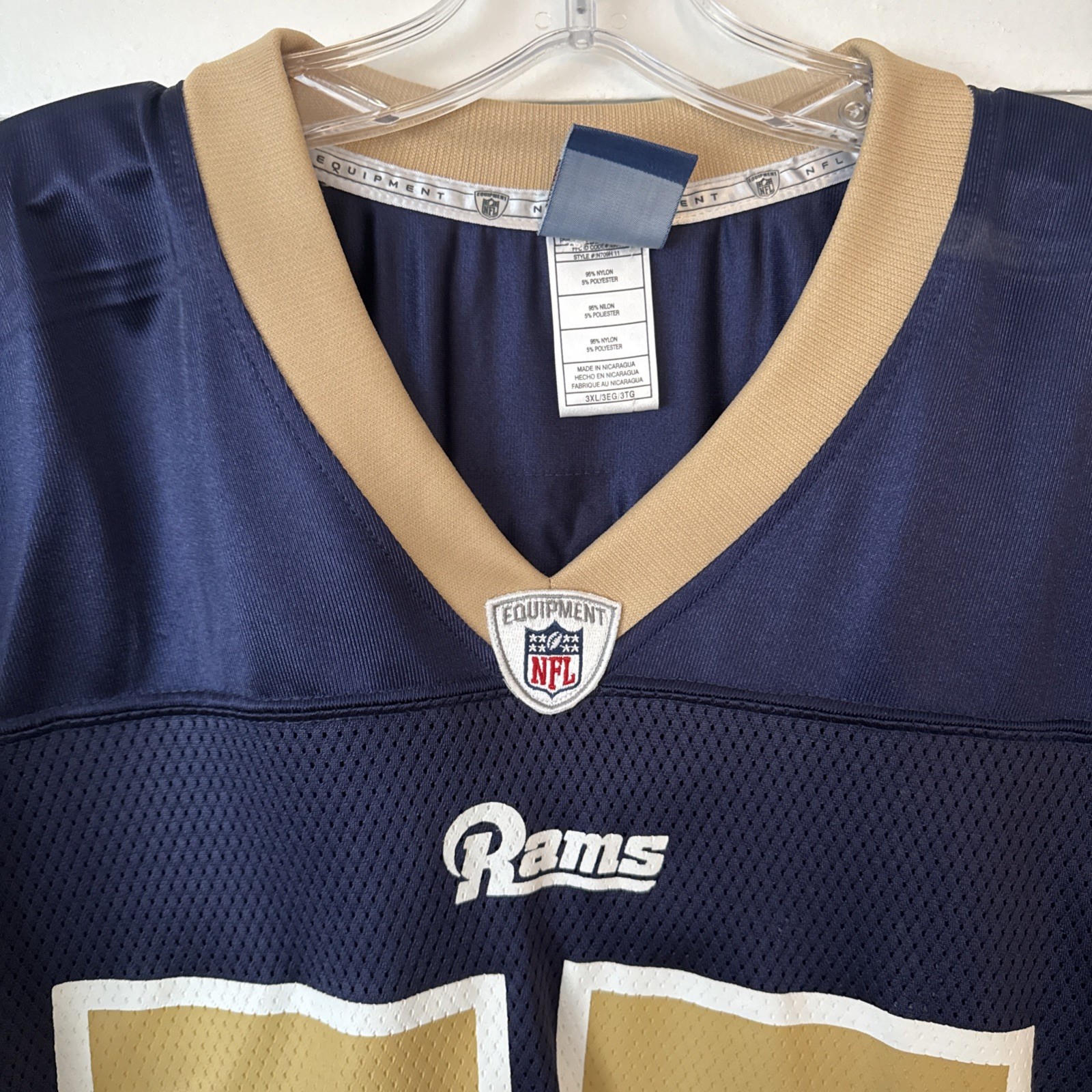 St Louis Rams James Laurinaitis Jersey #55 Navy Blue Reebok NFL Equipment 3xL