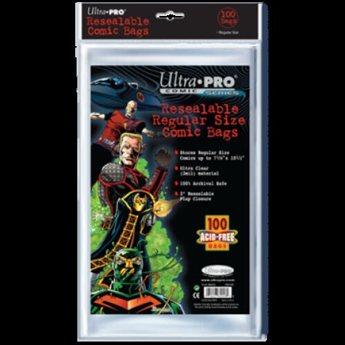 Comic Bags – Regular Size – Resealable (100 per pack)