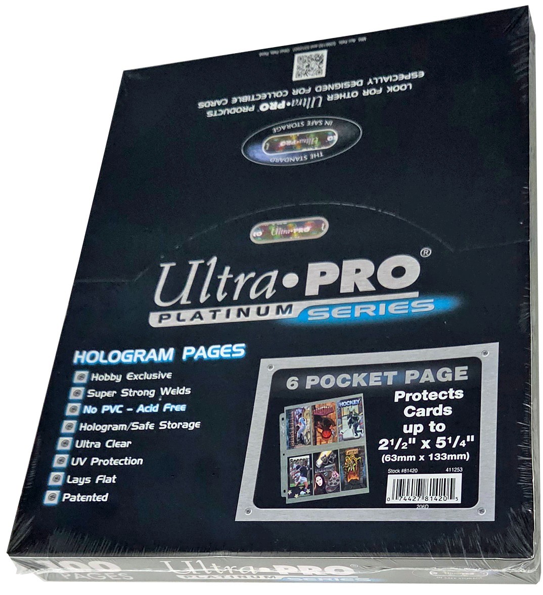 100 Ultra Pro 6-Pocket Platinum Card Pages Protectors Sports Gameday Sheets New