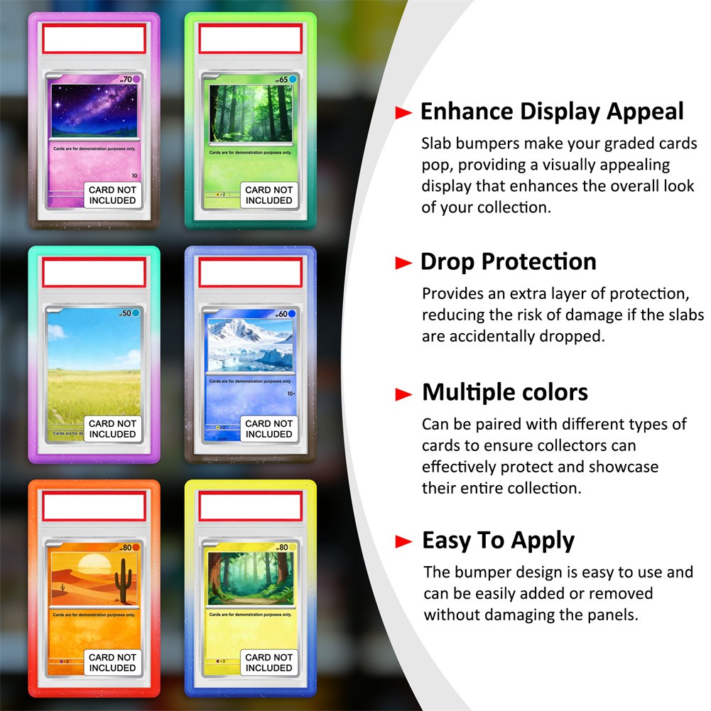 1-5PCS Soft TPU Bumper Guard Slab Edge Protector Case For PSA Graded Cards