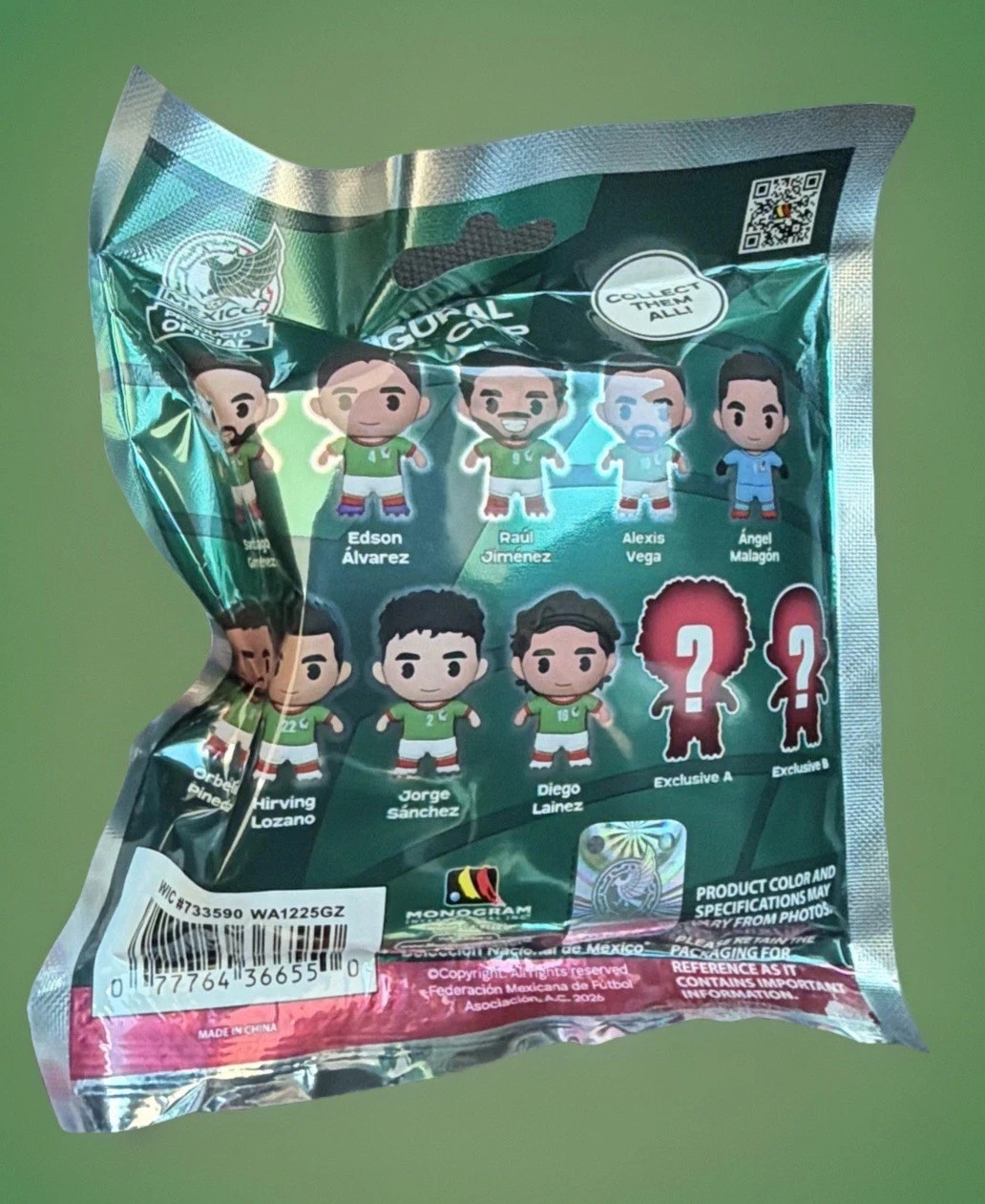 Mexico Men’s Soccer Team 3D Foam Bag Clips (One Random) 2026 World CUP