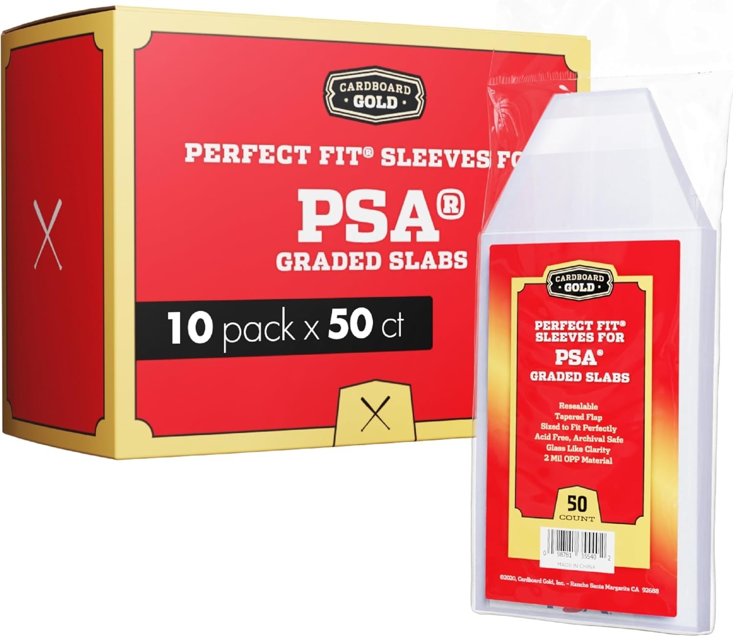 Clear PSA Graded Card Sleeves – 50 Slab Protectors with Resealable Closure