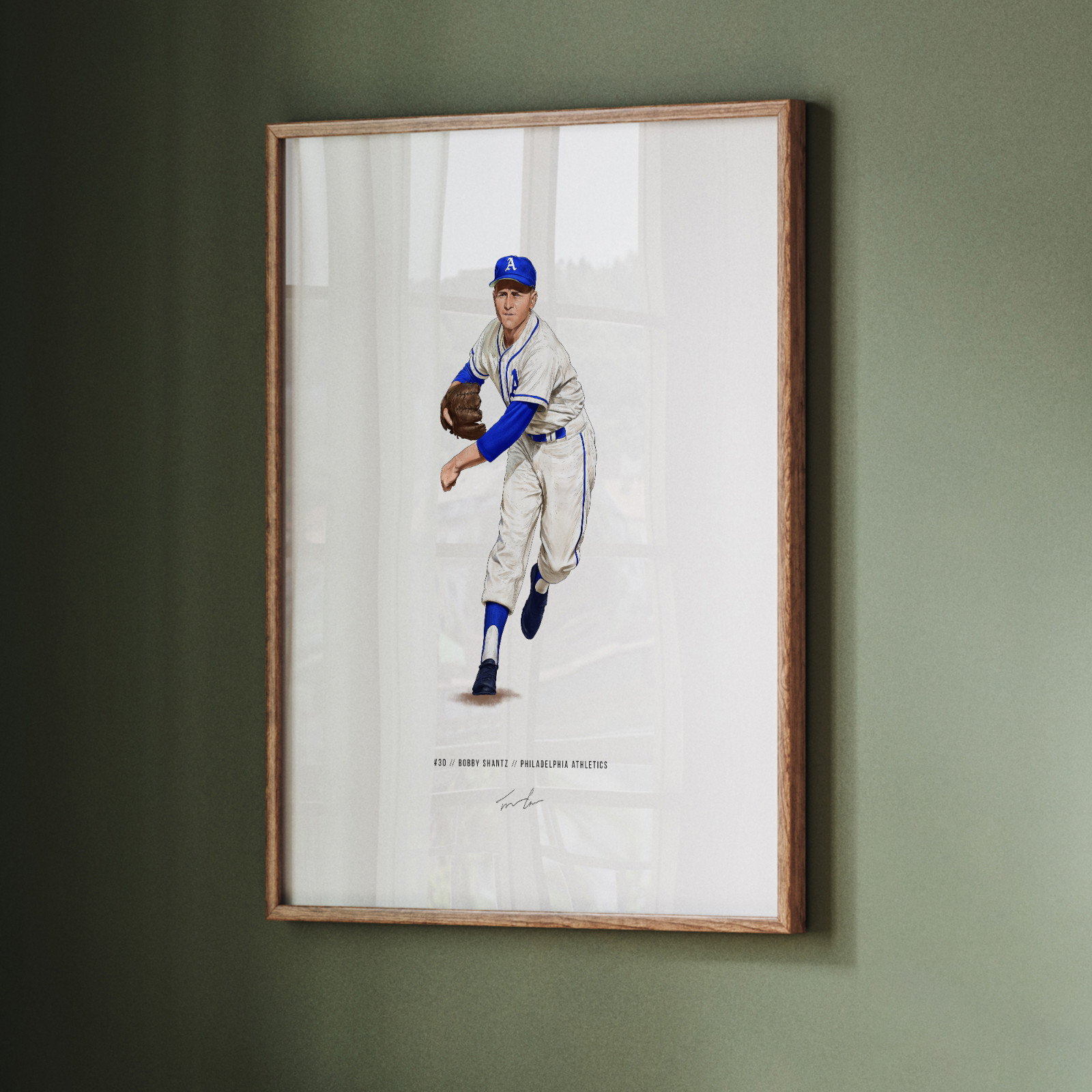 Bobby Shantz Philadelphia Athletics Baseball 8×10 Print Poster Art Illustrated