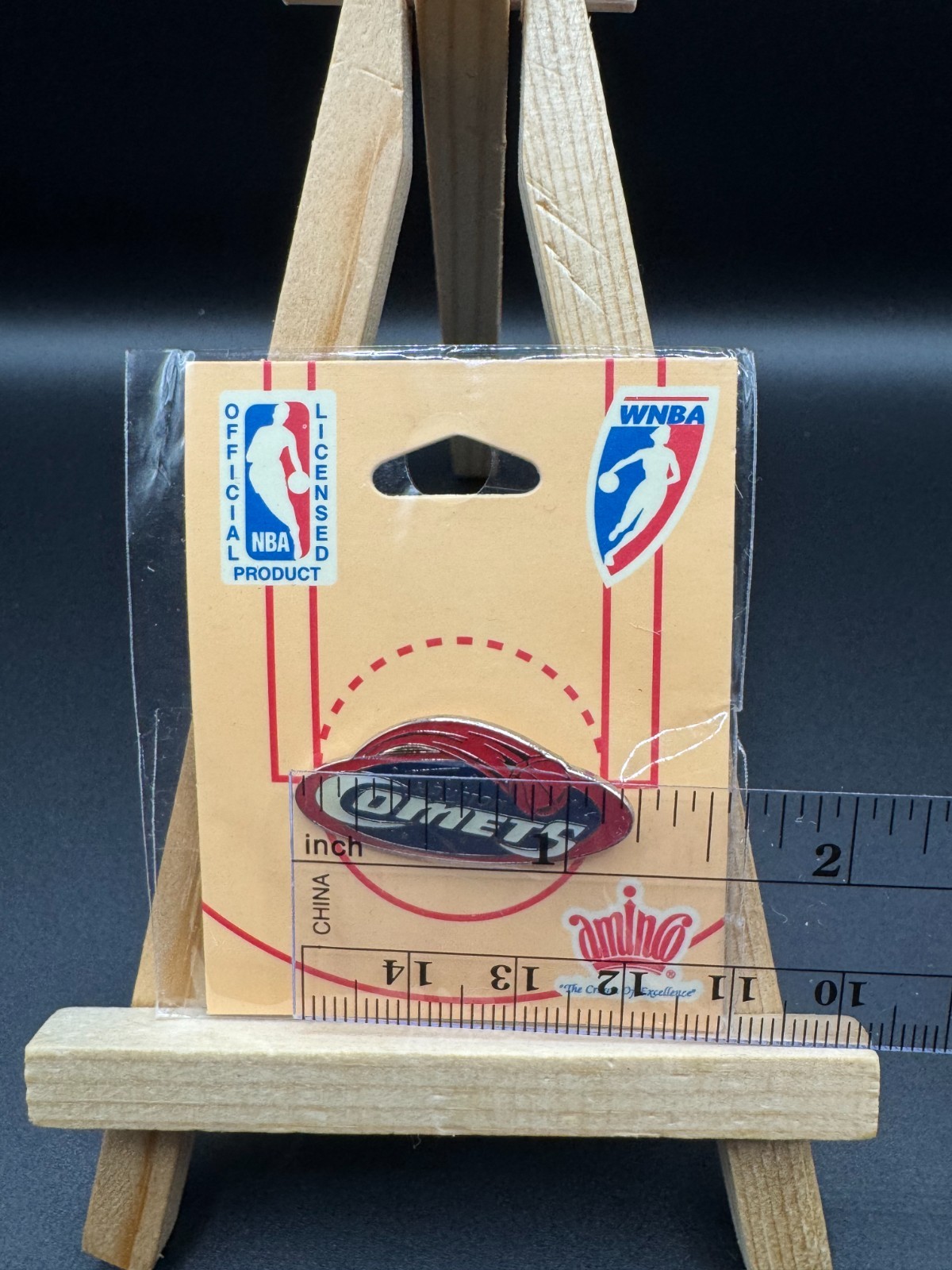 Houston Comets Logo Pin WNBA Aminco Official Licensed Product NOS Sealed Rare