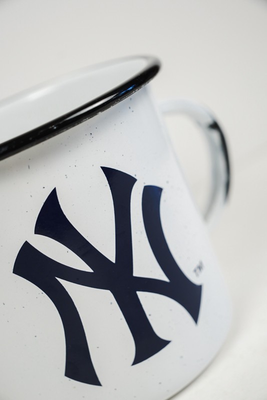 New York Yankees 13 oz Camp Metal Coffee Mug White & Navy Blue
