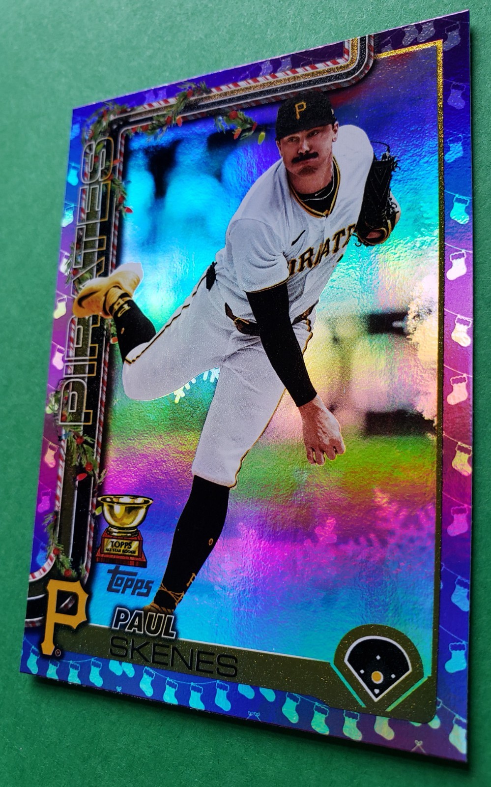 PAUL SKENES 2025 Topps Holiday SSP PURPLE Rookie Cup STOCKING STUFFER /10