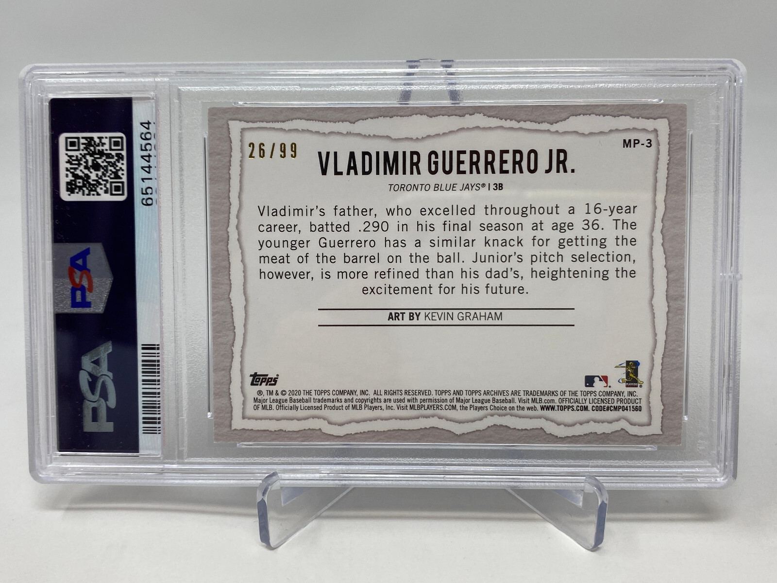 2020 Topps Gallery #MP3 Vladimir Guerrero jr Modern Artists Blue #26/99 PSA 9