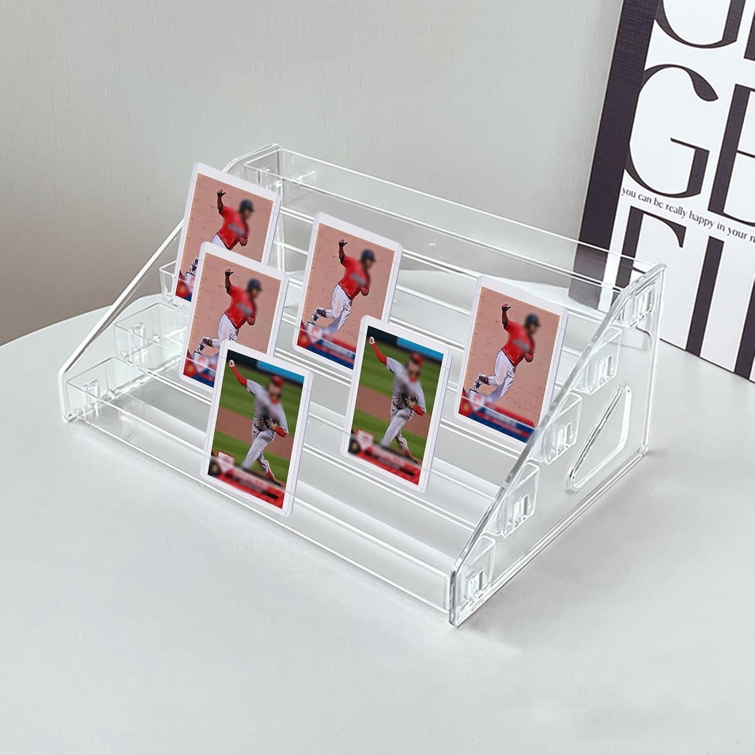 Versatile 5-Tier Tabletop Display Holder for Sports Cards and Collectibles