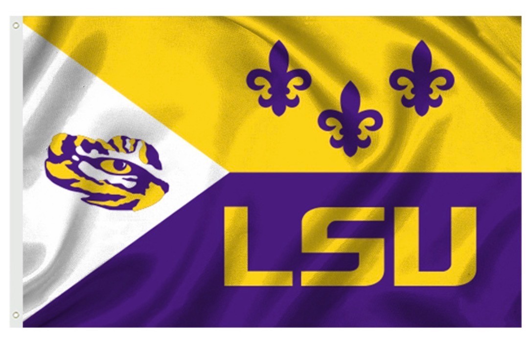LSU Tigers Louisianna 3×5 Foot FLAG/Banner Basketball/Football 3 style FREE Ship