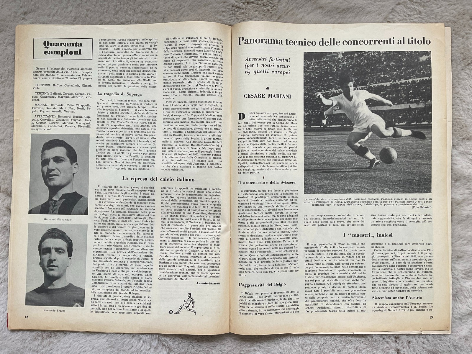 1954 FIFA WORLD CUP SWITZERLAND – RARE TOURNAMENT BROCHURE IN ITALIAN
