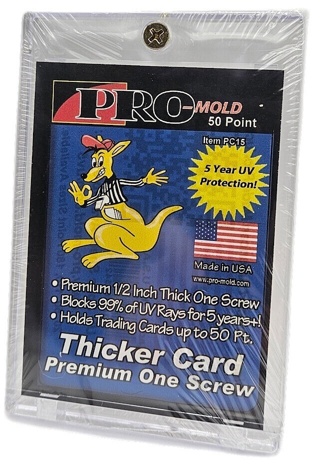 Pro-Mold Deluxe 1/2 Inch Lucite Premium 1-Screw Card Holder 50pt Thicker Size