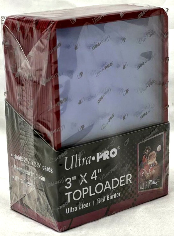 2-Pack (50) Ultra Pro 3×4 RED BORDER Toploader Sports Trading Card Holder 81159