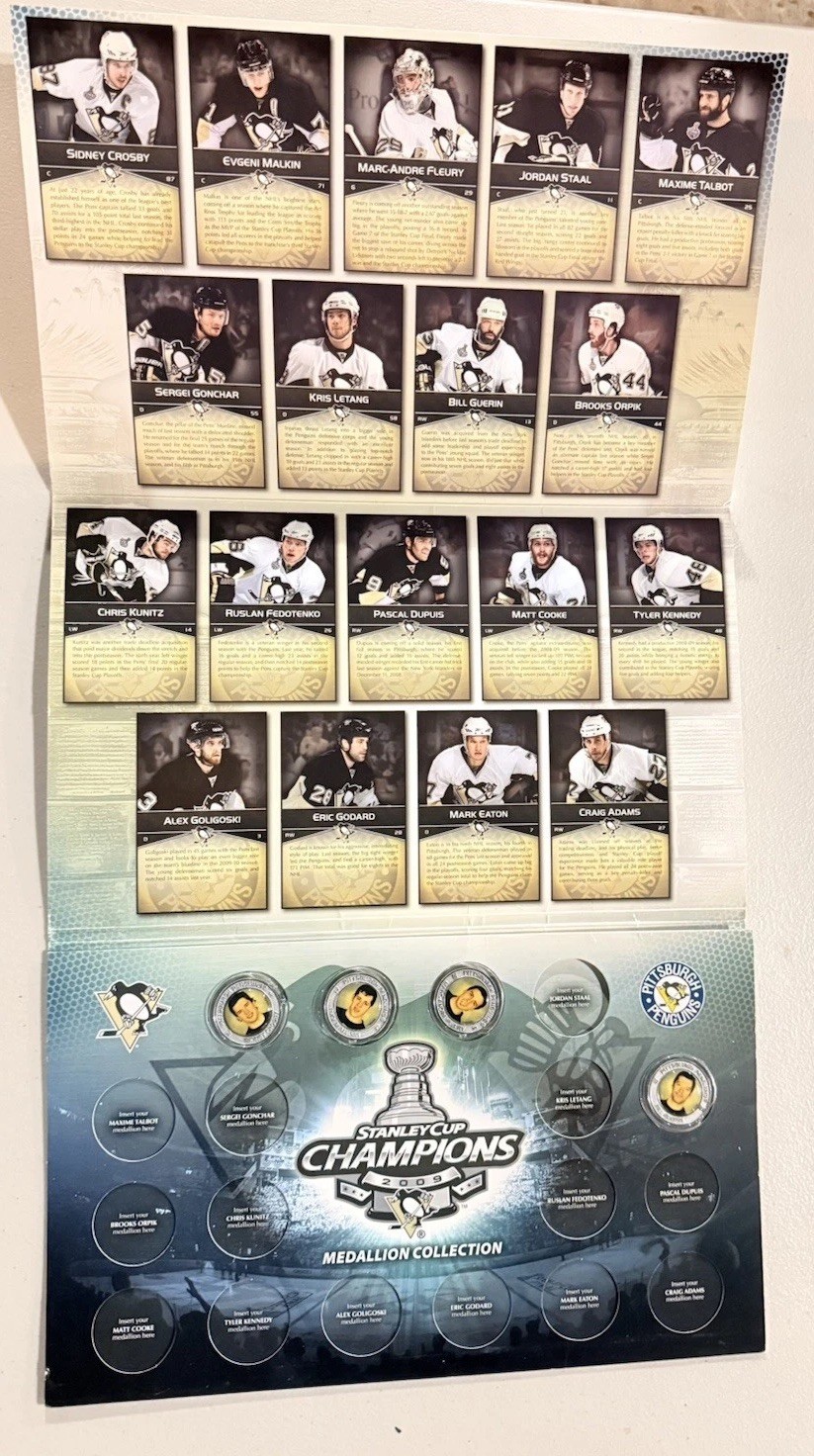 2009 TRIB Total Media Stanley Cup Medallion Set – Penguins – 4 Cards