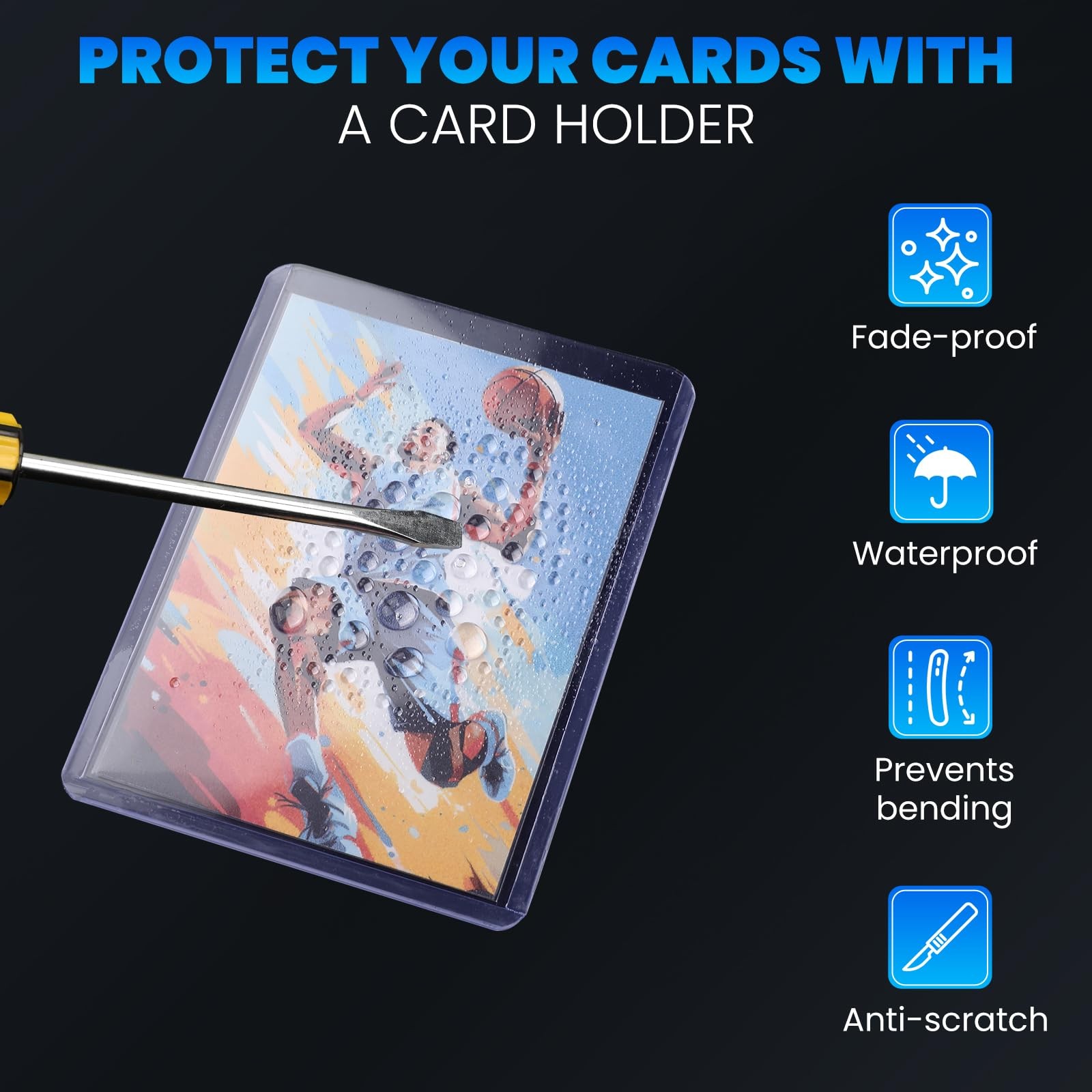 1000 Card Sleeves Top Loaders for Cards, 3″ x 4″ Hard Plastic Toploaders, Bas…