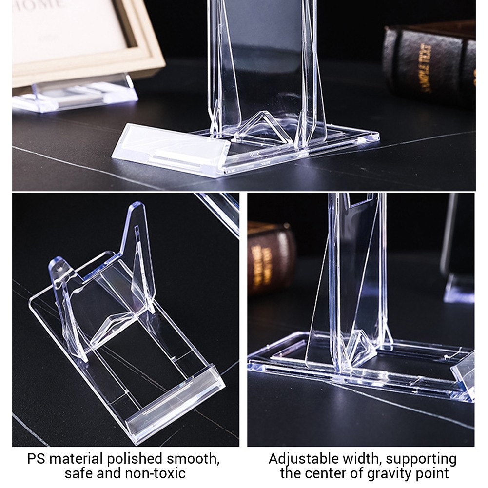 1-20PCS Clear Acrylic Plaque Display Adjustable Plastic Holder Stand For Tray
