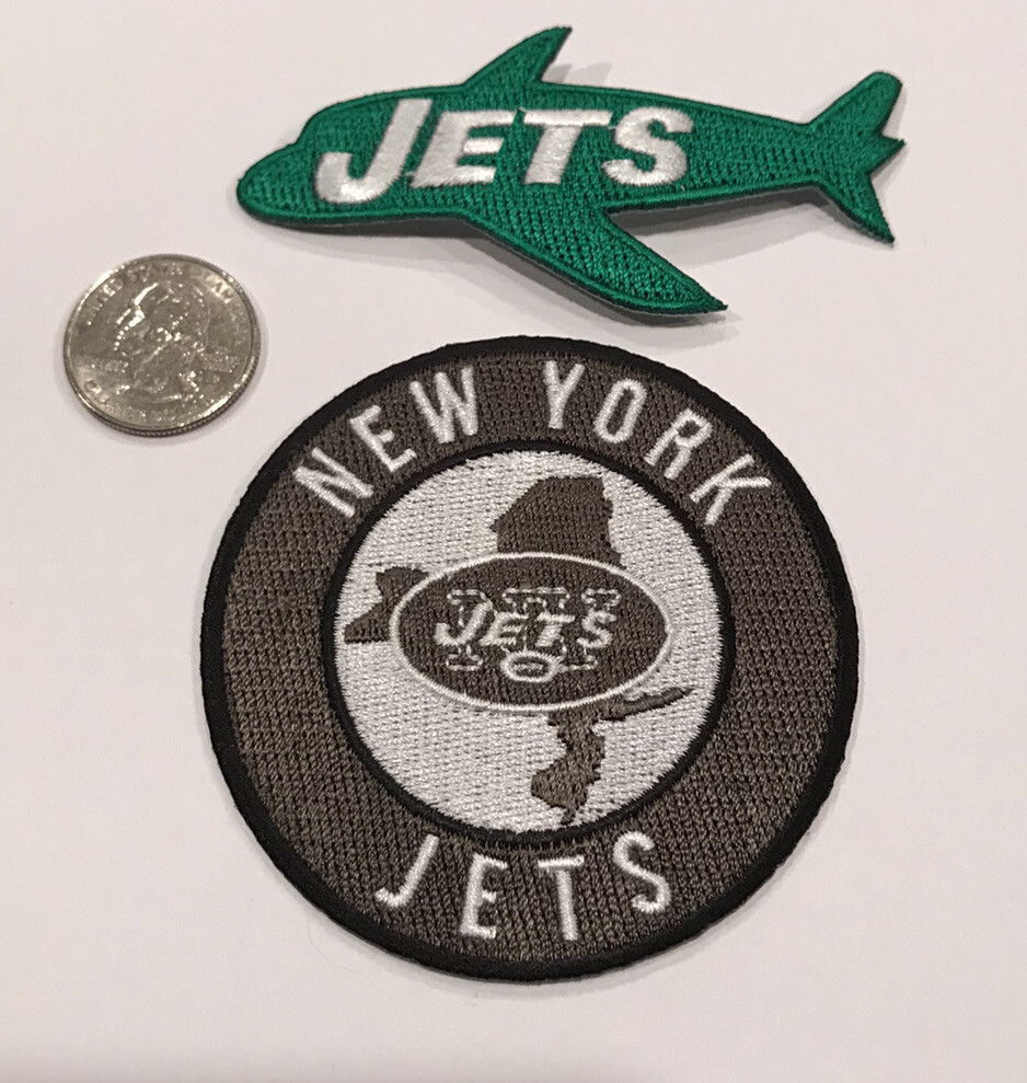 (2)-New York Jets vintage embroidered iron on patches 3 1/2”x 1 1/2” & 3”x 3”