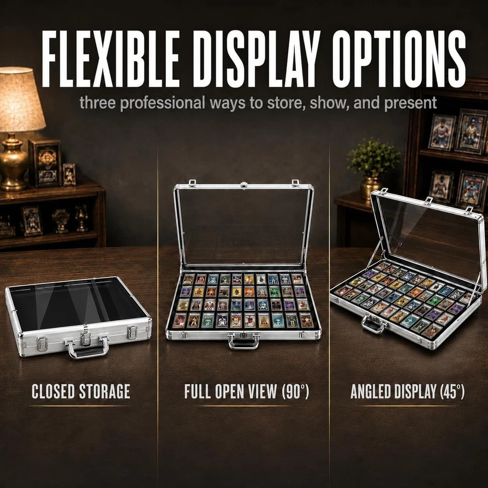 Card Show Display Case Large Aluminum 34″X22″ Lockable Trading Card Display