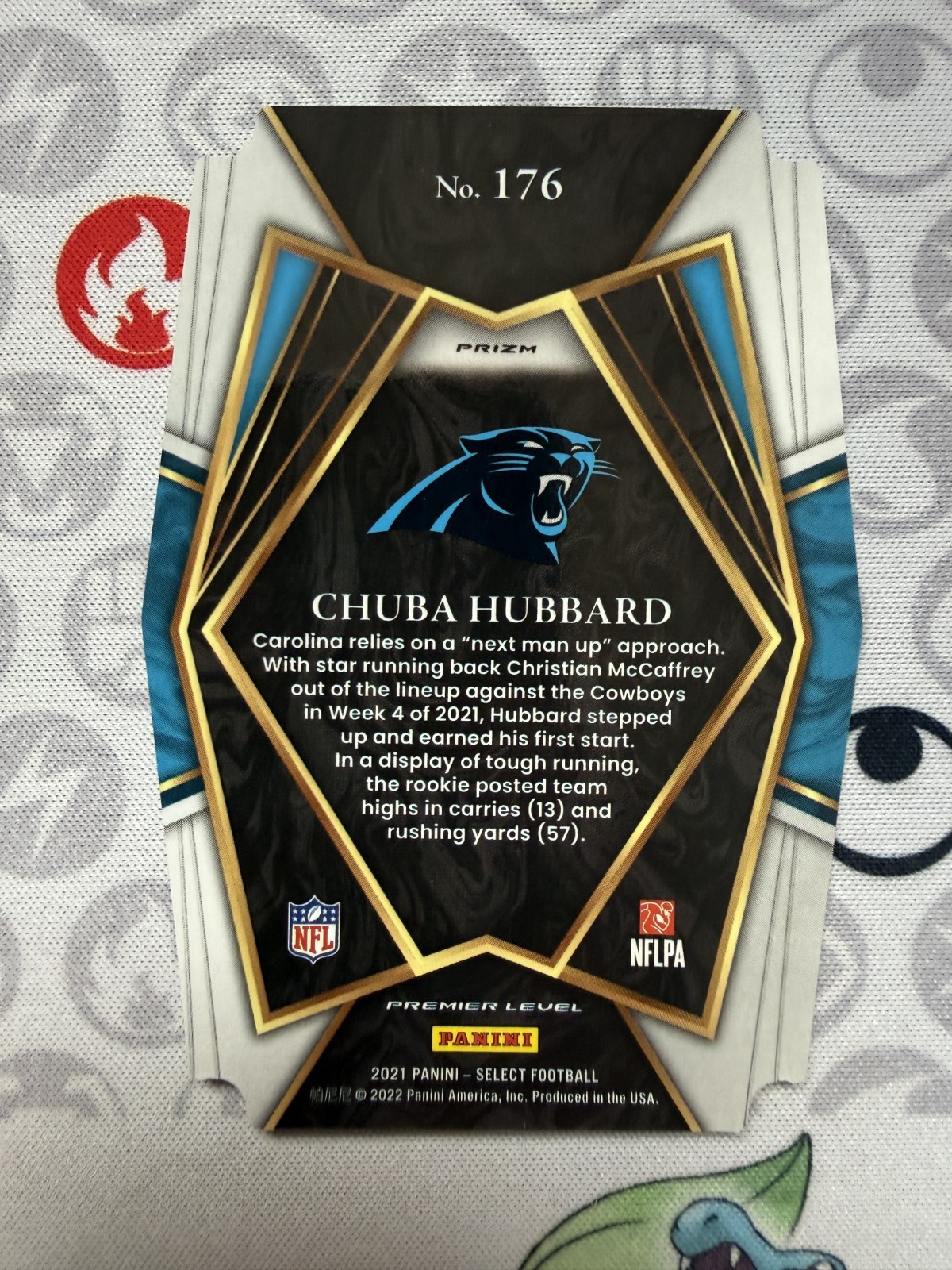 2021 Select Premier Chuba Hubbard #176 Copper Prizm Die-Cut Panthers NM