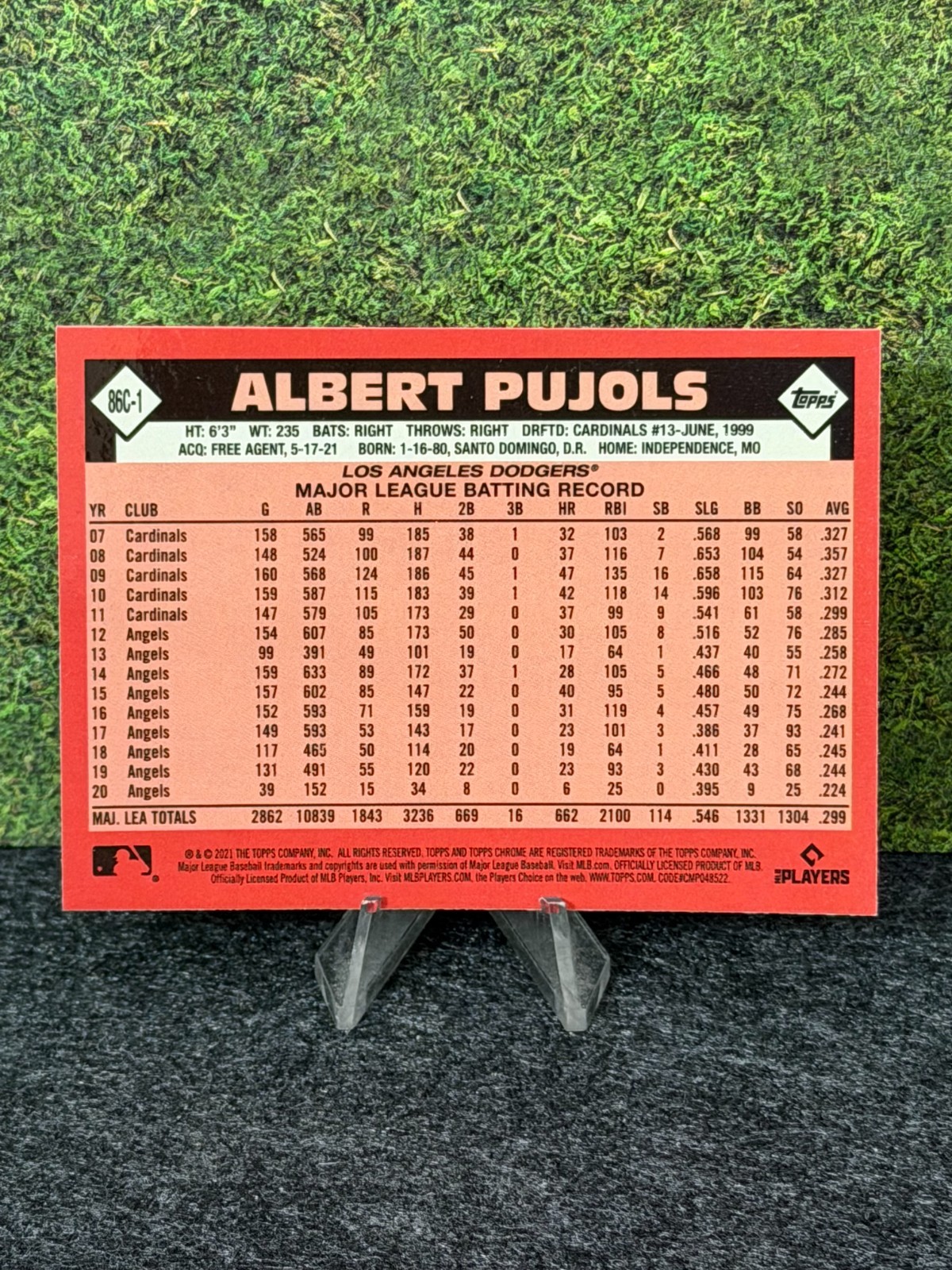 2021 Topps Baseball Silver Pack Mojo #86C-1 Albert Pujols Dodgers 💎
