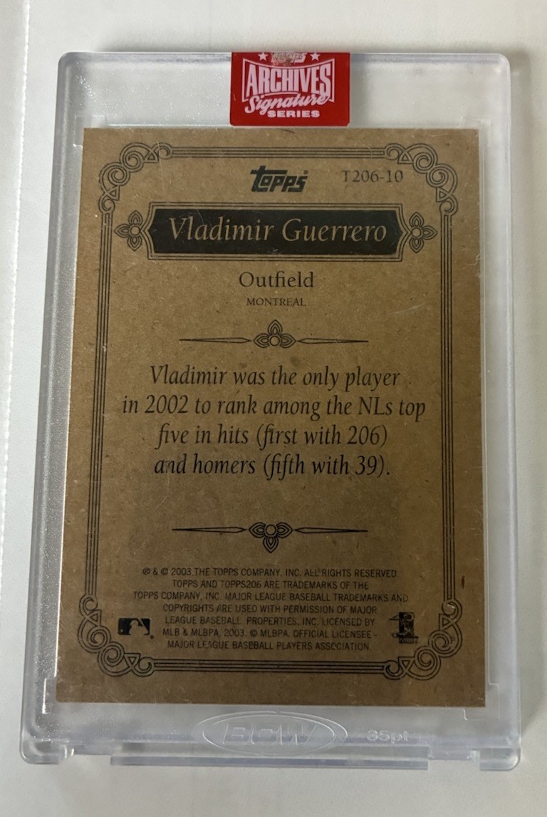 2019 Topps Archives Signature Series #206 Vladimir Guerrero Montreal Expos 1/1