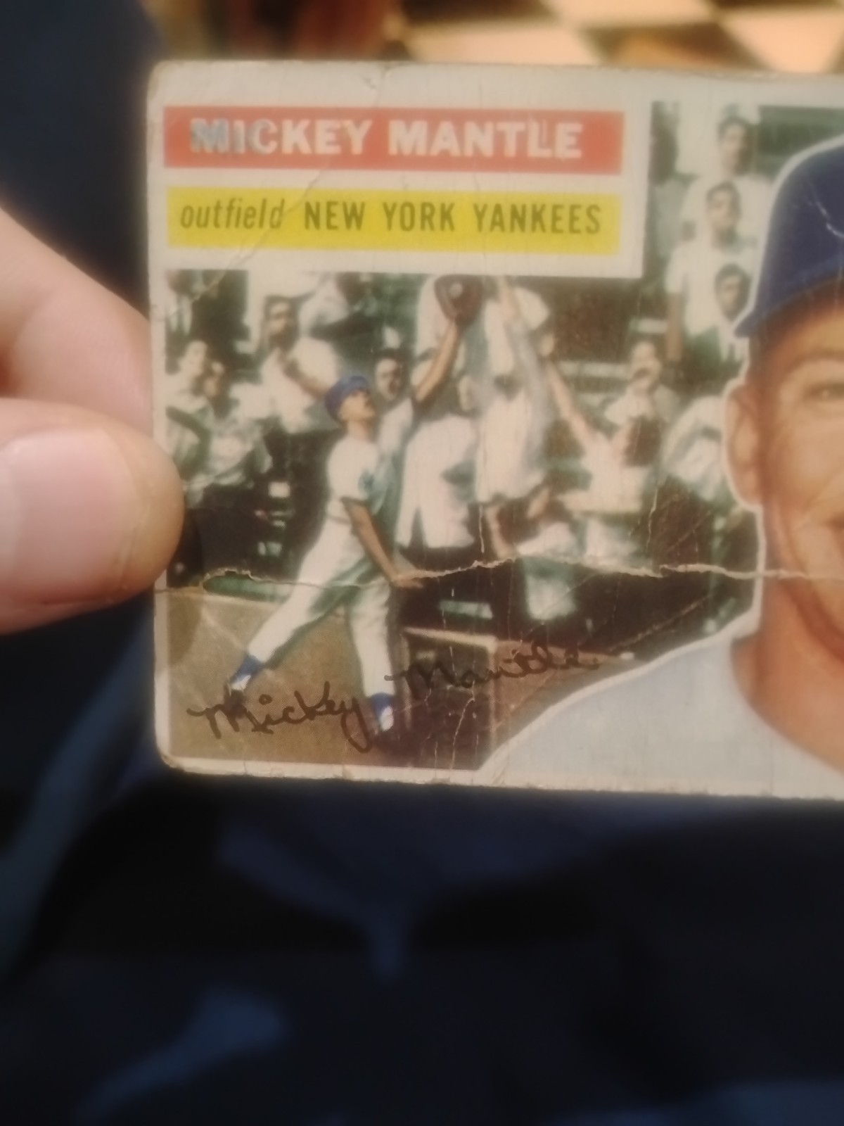 1956 Topps Mickey Mantle #135 Gray Back Yankees HOF 56 Triple Crown/MVP Yr Poor