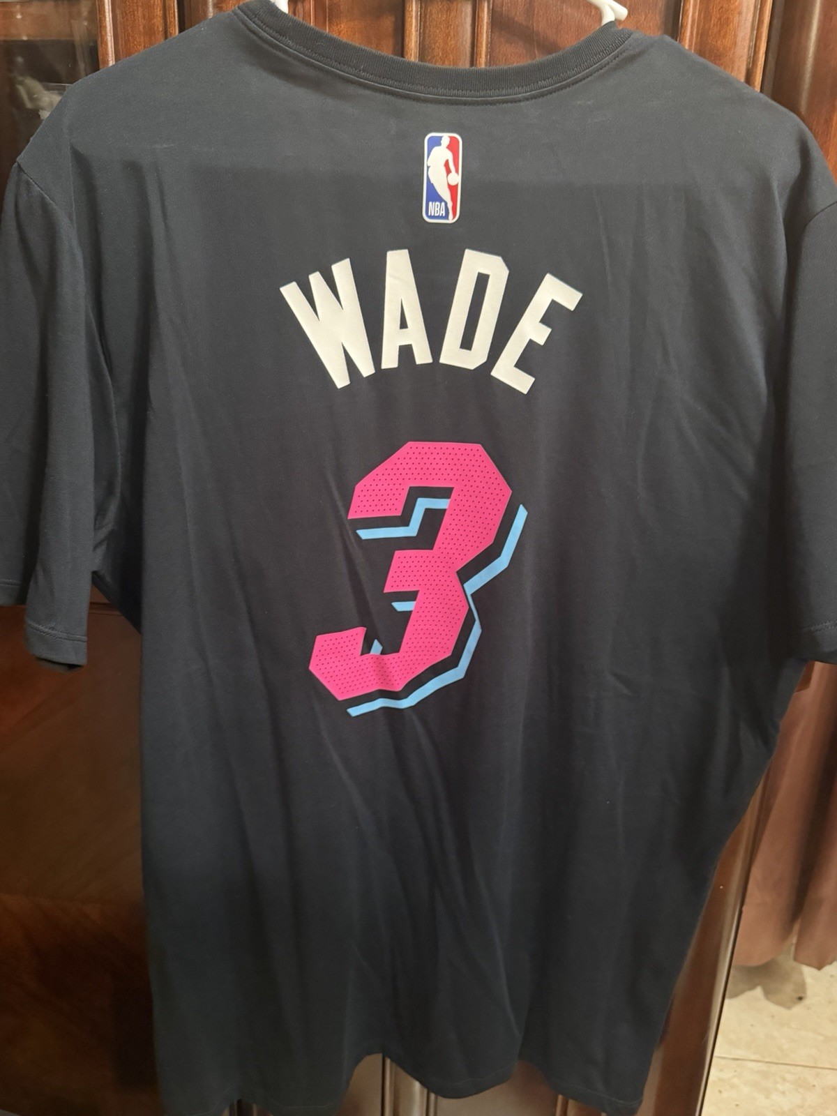 Nike Dri-FIT NBA Miami Heat Dwyane Wade City Edition Shirt Black Mens Size L