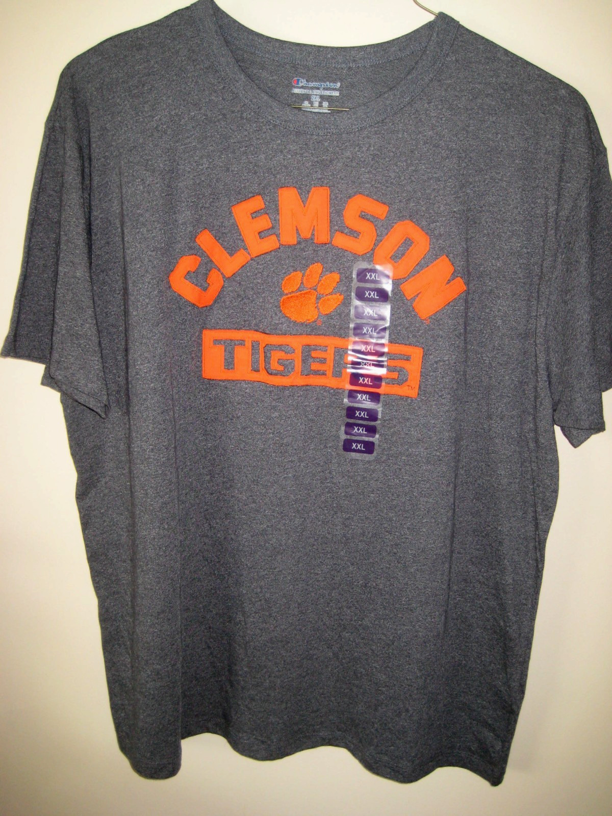 NWT- Embroidered Clemson Tigers Gray Size XXL Champion 60/40 Blend MSRP- $24.99!