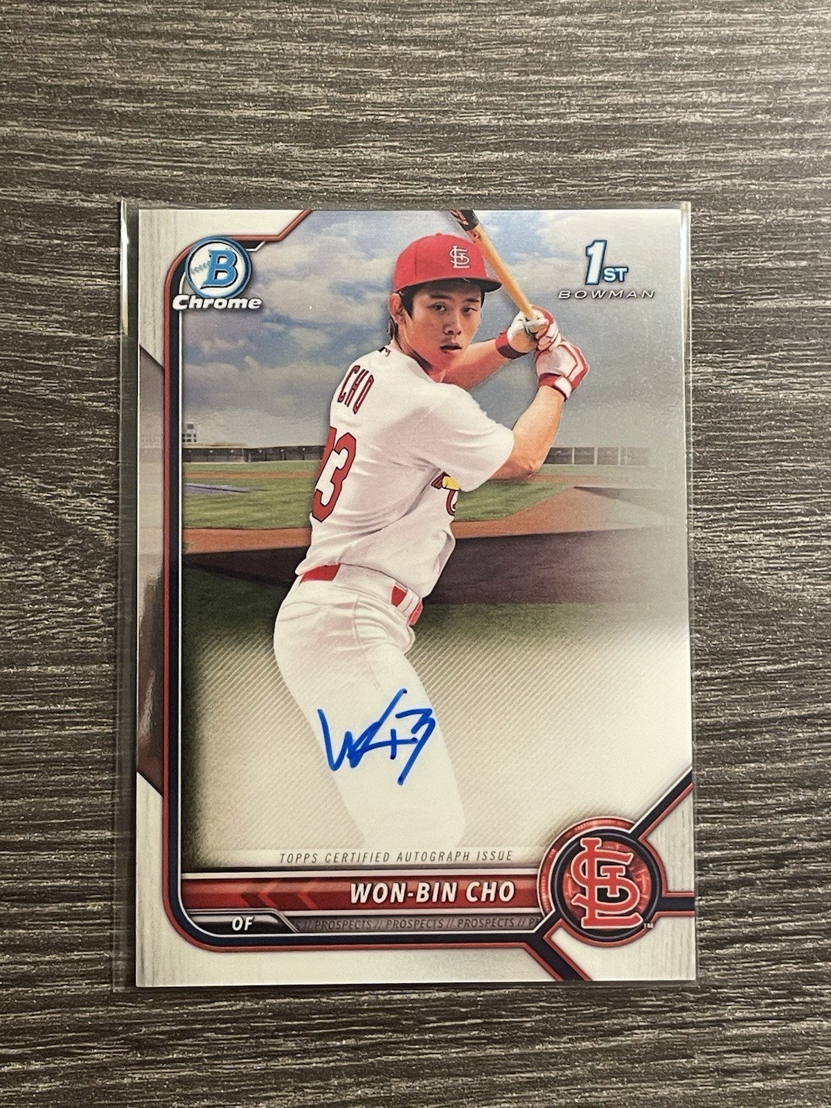 2022 Bowman Chrome Won-Bin Cho CPA-WC 1st Auto St. Louis Cardinals
