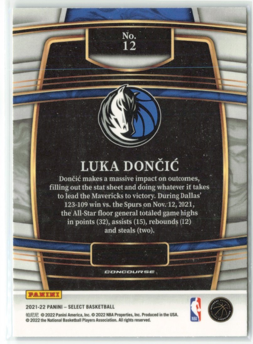 Luka Doncic 2021-22 Panini Select Dallas Mavericks #12