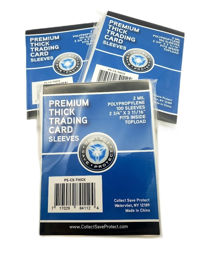 300-Ct (3 Packs) CSP Premium THICK Trading Card Sleeves Extra Thick Sports Cards