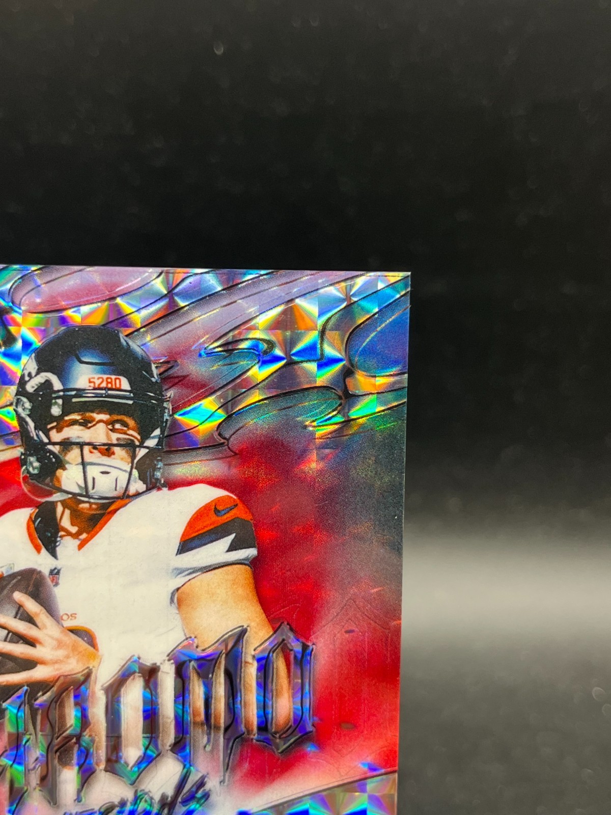 2025 Topps Chrome Bo Nix CG-BN Chromographs On-Card Auto Red Geometric 1/5