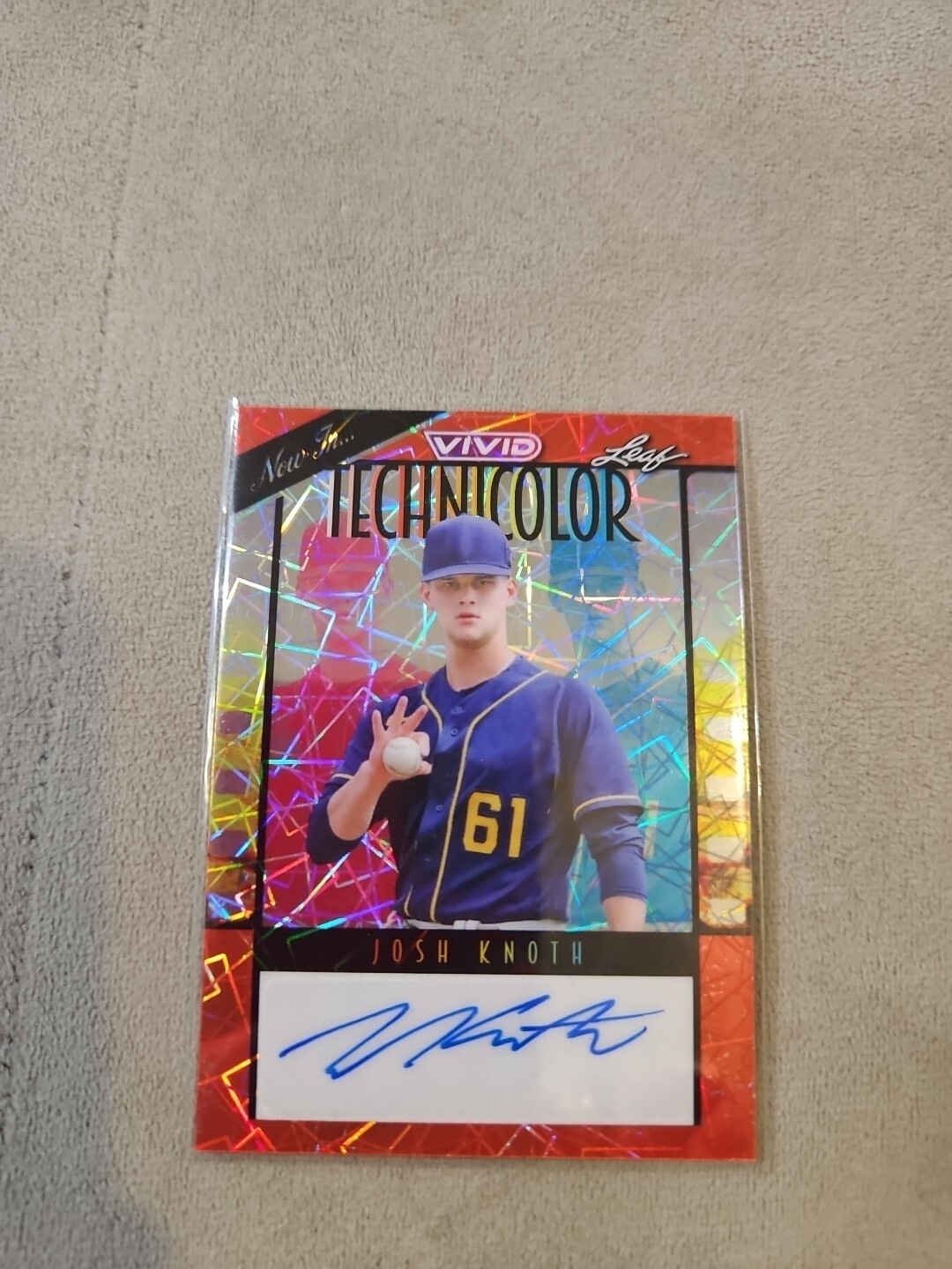2023 Leaf Vivid Josh Knoth Red Laser 1/1 AUTO BREWERS TOP #1 PROSPECT BUY EARLY⭐