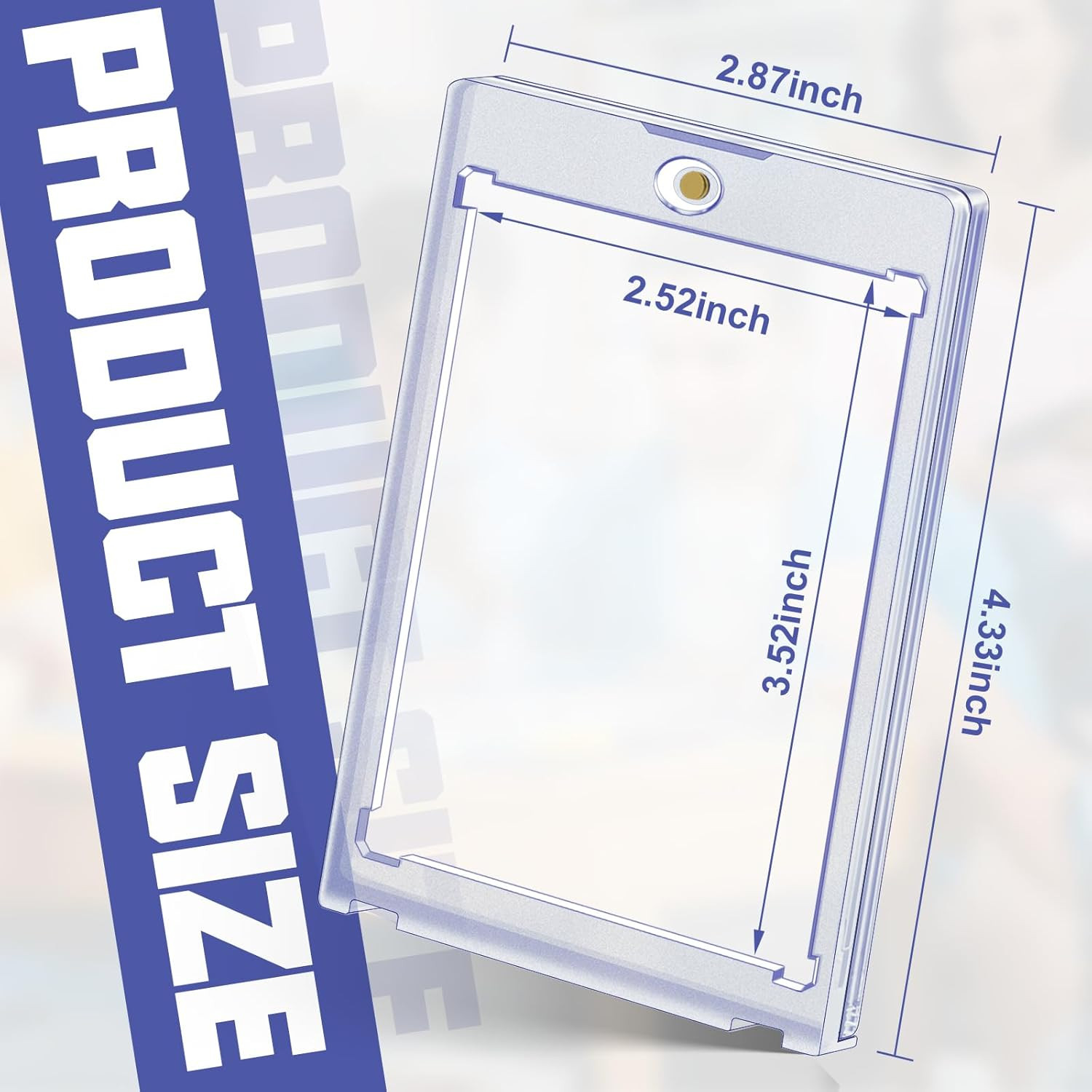 5 Ct Magnetic Card Holders for Trading Cards, 35 Pt Hard Cards Sleeves Case Fit