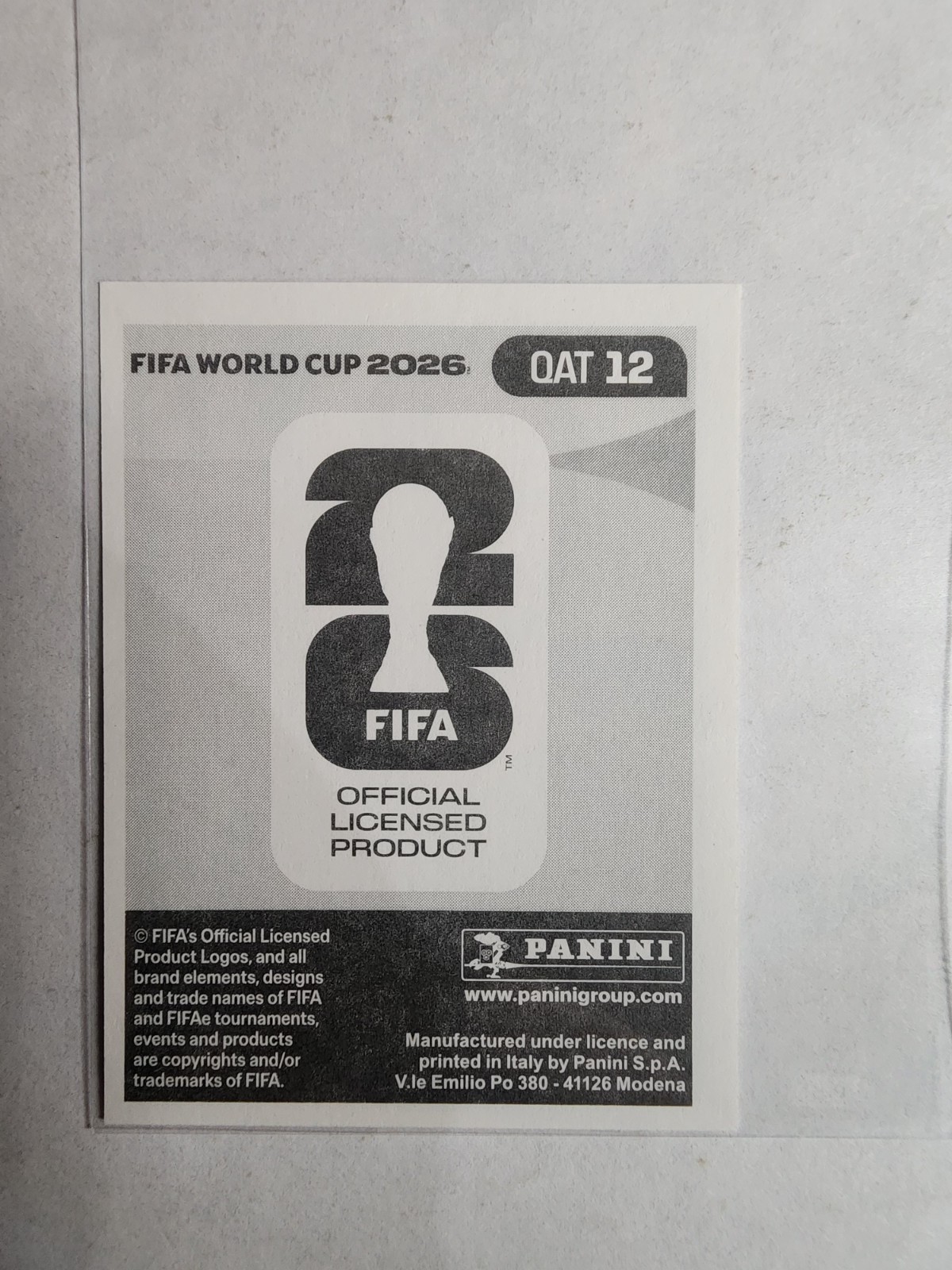 2026 Panini Fifa World Cup 26 – Hamed Fatehi #QAT 12 Sticker Qatar