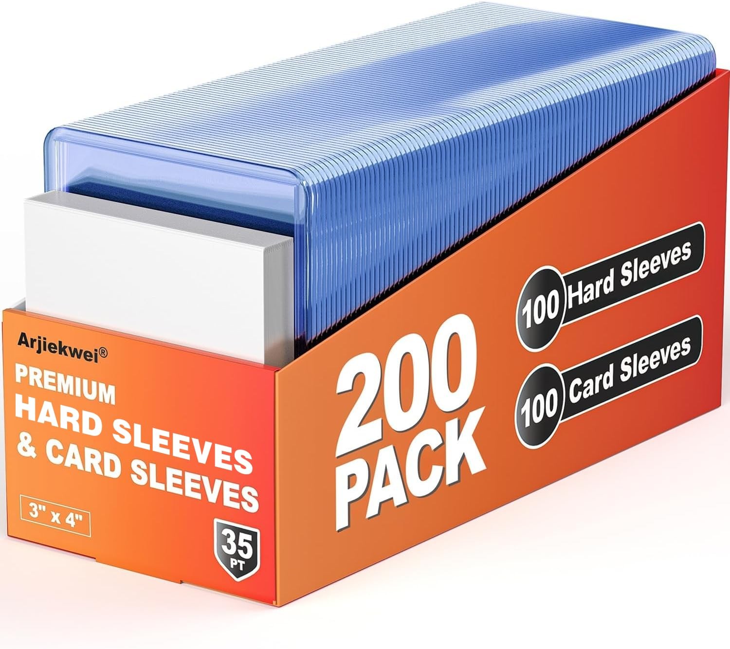 200 Pack Card Sleeves Hard Plastic, 3″X4″ Baseball Cards Protectors Plastic, …