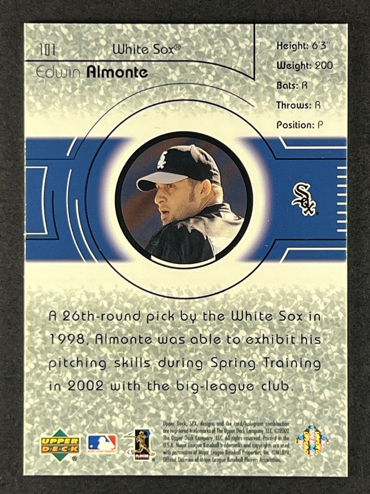 Edwin Almonte #101 RC 2002 SPx – Young Stars /1800 Chicago White Sox